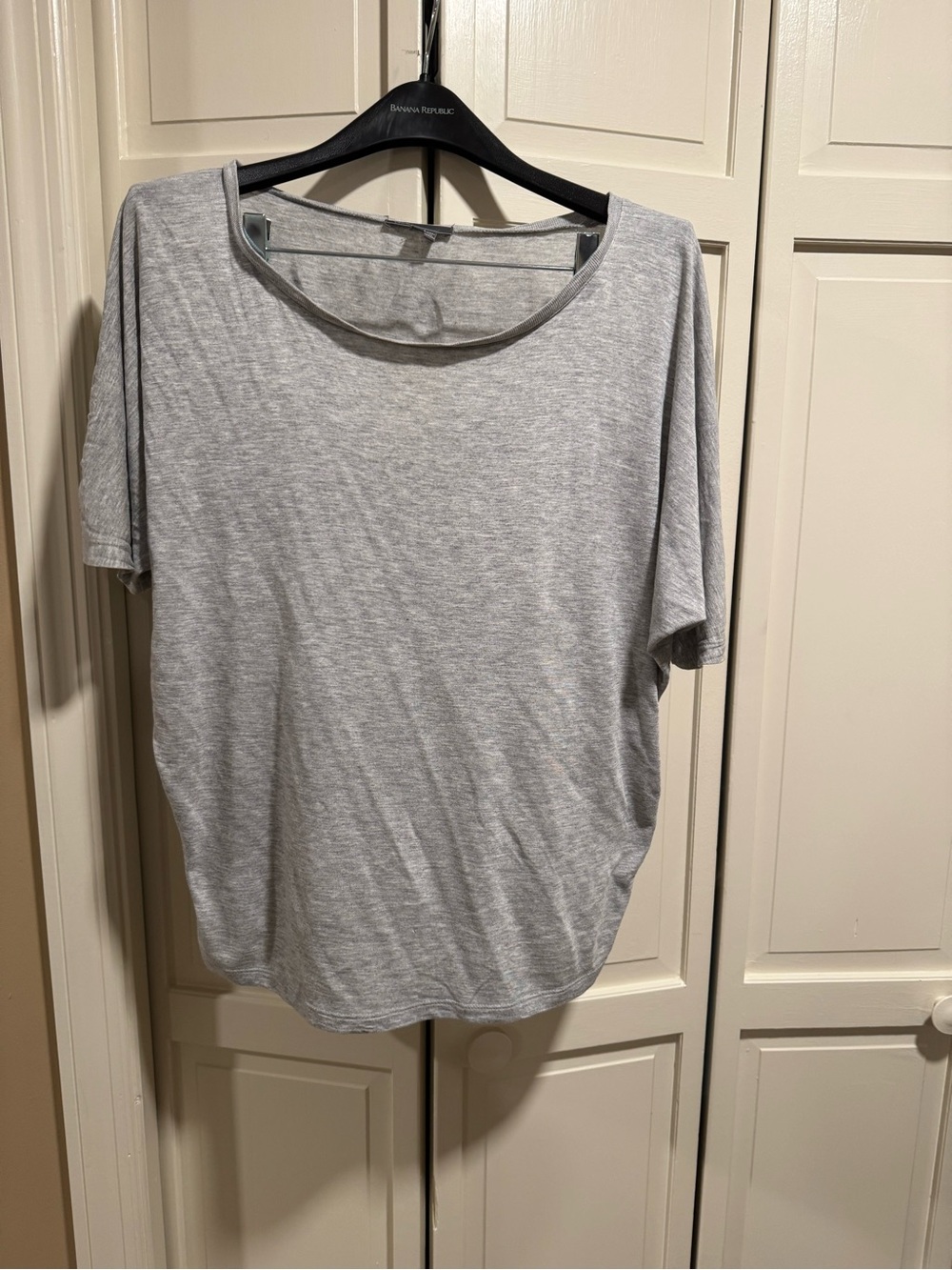 Vince Light Gray Scoop Neck Short Sleeve Tee